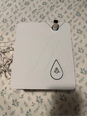 White Home Electronics Device with Water Drop Logo - White